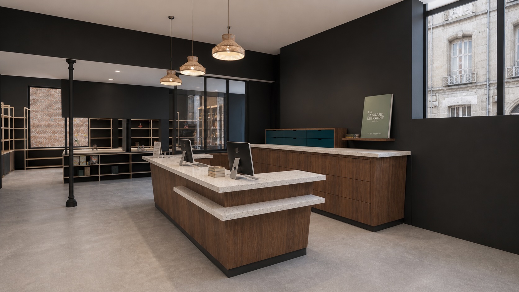 2-La Grand Librairie Arras – 3D Comptoir Caisse – Agence Quidé Leblon